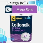 Cottonelle Ultra Comfort Toilet Paper, 6 Mega Rolls