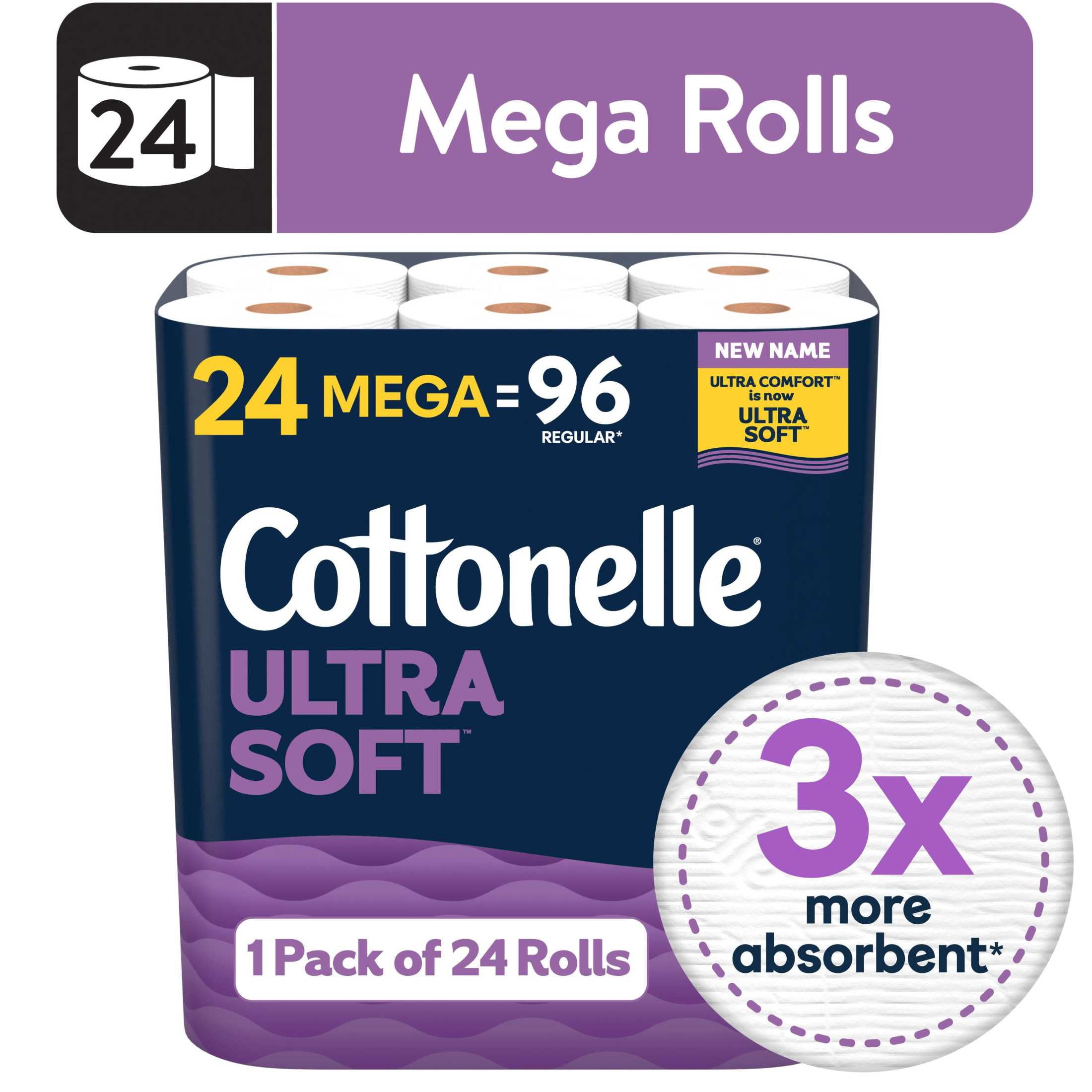 Cottonelle Ultra Soft Toilet Paper, 24 Mega Rolls