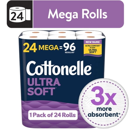 Cottonelle Ultra Soft Toilet Paper, 24 Mega Rolls