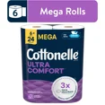 thumbnail image 1 of Cottonelle Ultra Comfort Toilet Paper, Soft Toilet Tissue, 6 Mega Rolls, 1 of 3