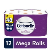 Cottonelle Ultra ComfortCare Toilet Paper, 12 Mega Rolls, 284 Sheets per Roll (3,408 Total)