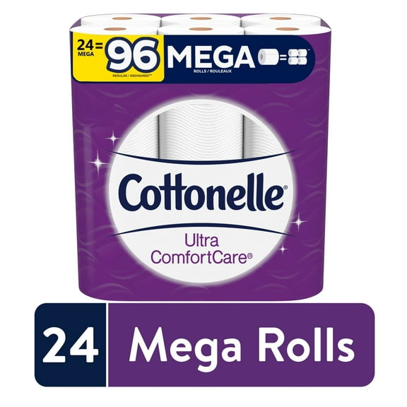 Cottonelle Ultra ComfortCare Toilet Paper, 24 Mega Rolls, 284 Sheets per Roll (6,816 Total)