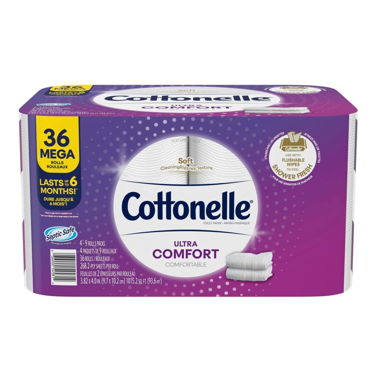 Cottonelle Ultra ComfortCare Toilet Paper 36 Mega Rolls, 268 sheetsroll
