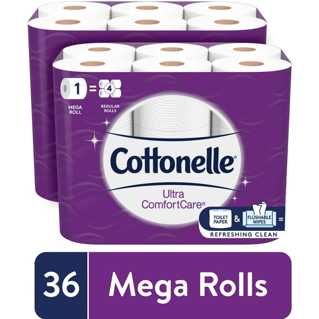 Cottonelle Ultra ComfortCare Toilet Paper, 36 Mega Rolls