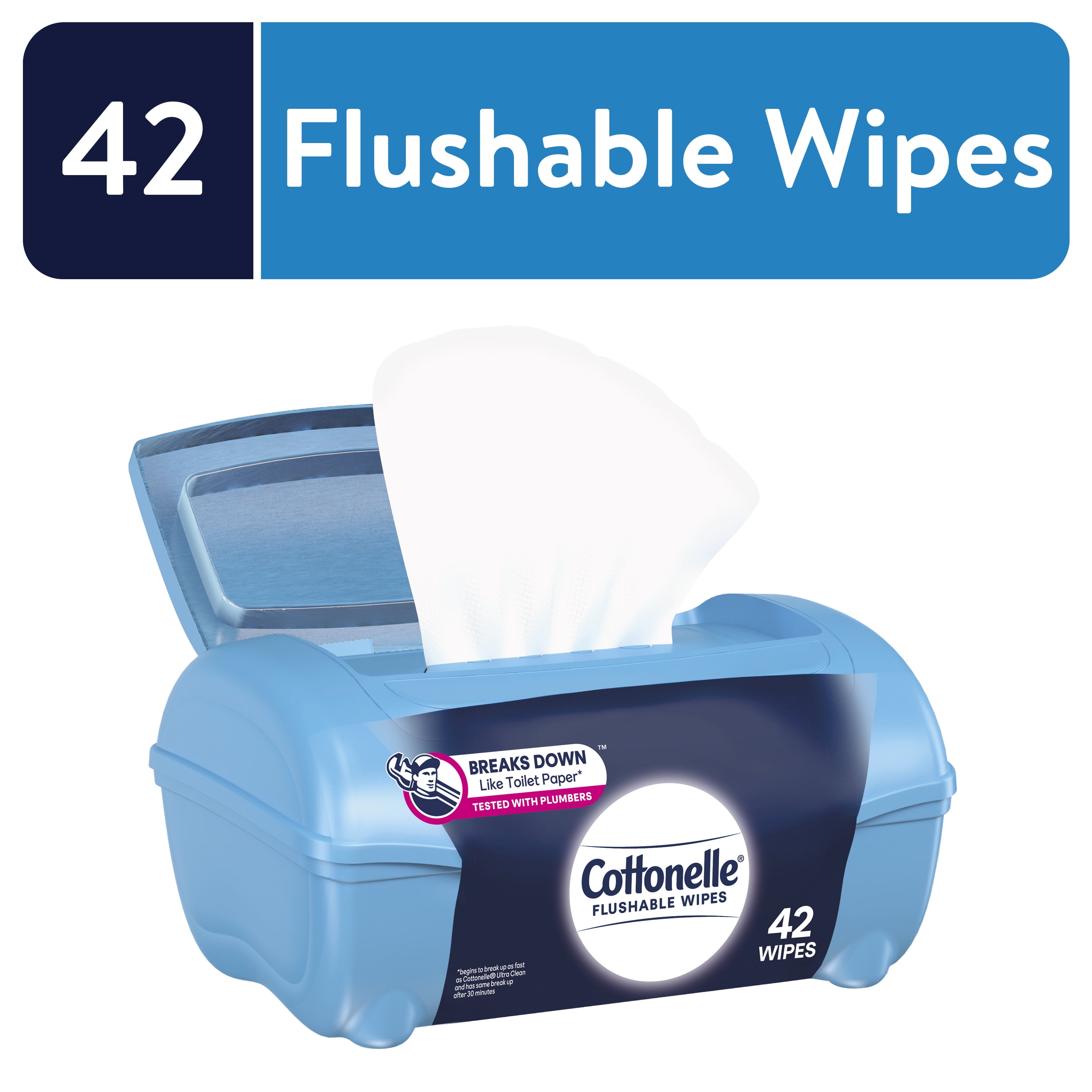 Cottonelle Ultra Fresh Flushable Wet Wipes, 1 Tub Pack (42 Total