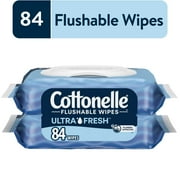 Cottonelle Ultra Fresh Flushable Wet Wipes, 2 Flip-Top Packs