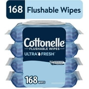 Cottonelle Ultra Fresh Flushable Wet Wipes, 4 Flip-Top Packs