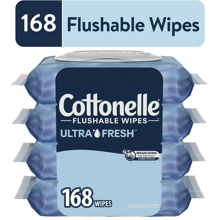 Cottonelle Ultra Fresh Flushable Wipes, 4 Flip-Top Packs