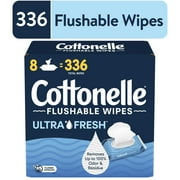 Cottonelle Ultra Fresh Flushable Wet Wipes, 8 Flip-Top Packs