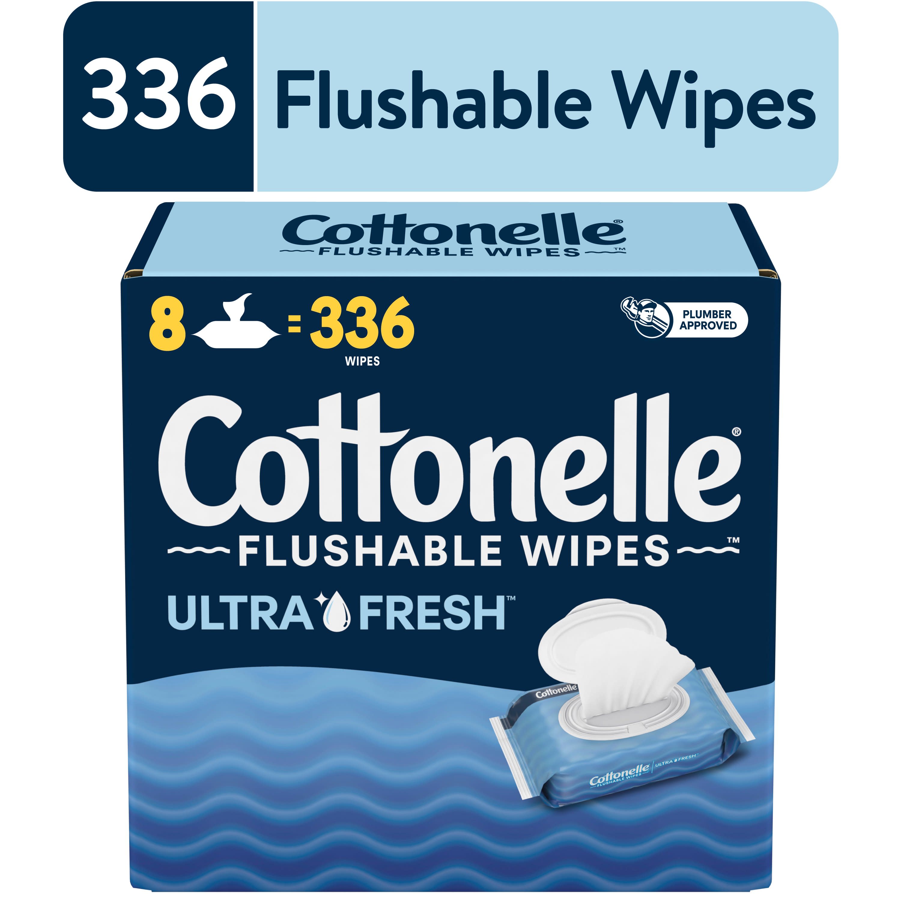 Cottonelle Ultra Fresh Flushable Wipes, 8 Flip-Top Packs - image 1 of 9
