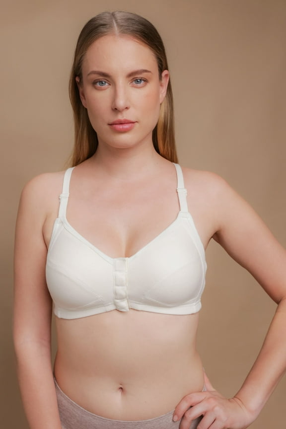 Deborah Support Racerback Bra Size: 36D | Color: Natural
