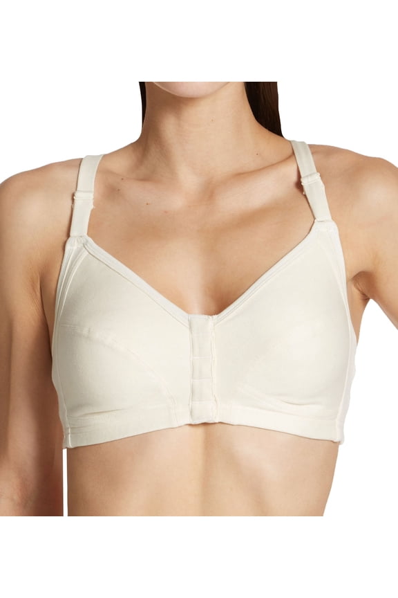 Women's Cottonique W12233 Deborah Latex-Free Support Wireless Racerback Bra (Natural 38E)