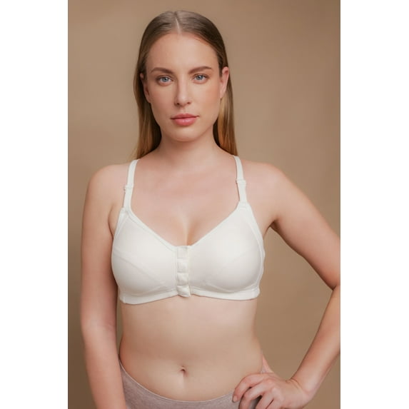 Cottonique Deborah Support Racerback Bra Size: 44E | Color: Natural