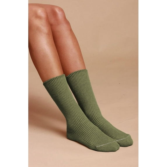 Cottonique Elastic-Free Organic Cotton Elite Socks (2 pairs /pack | Size: S | Color: Melange Green )