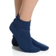 thumbnail image 1 of Cottonique Latex-Free Organic Cotton Adult Booties for Allergic Contact Dermatitis  - 2 Pack (Melange Blue XL), 1 of 3