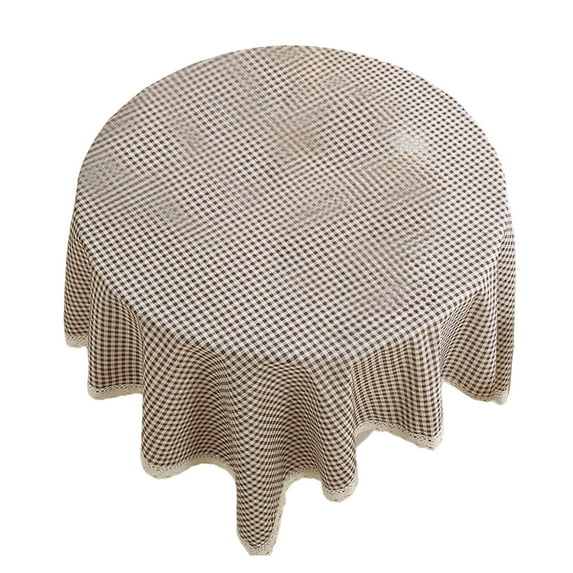 Cottons and Linen Lace Plaid Tablecloth Washable and Wrinkle-counteractive Thick Plaid Tablecloth Suitable for Picnics Living Rooms and Restaurant Decorations