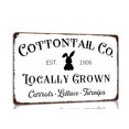Cottontail Co Locally Grown Easter Metal Tin Signs Bunny Poster Retro