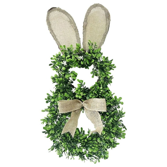 Cottontail Easter Bunny Wreath, Spring Season Front Door Decoration, Spring Easter Holiday Decor for Home Door, Porch, Wall, Window