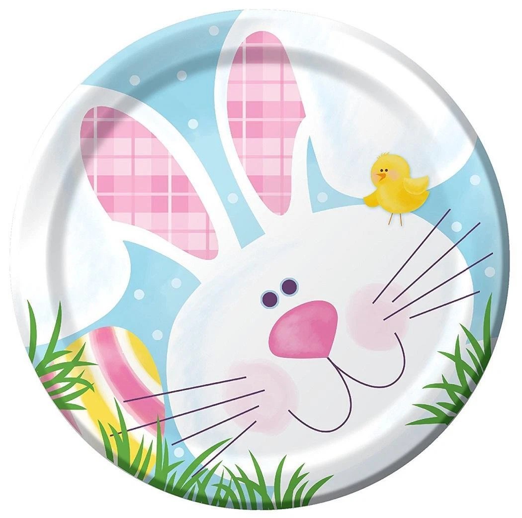 Cottontail Fun Bunny Rabbit Animal Easter Holiday Party 7" Paper Dessert Plates