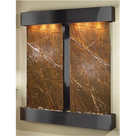 Cottonwood Falls - Brown Rainforest Marble Wall Fountain