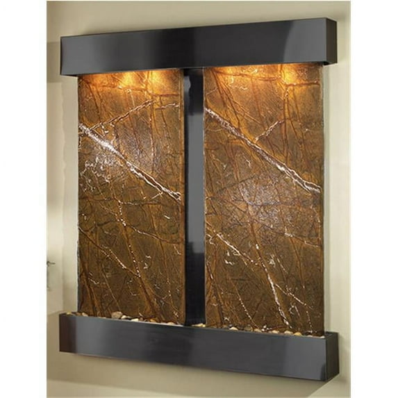 Cottonwood Falls - Brown Rainforest Marble Wall Fountain