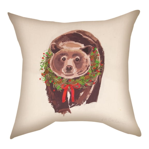 Cottonwood Farms Woodland Greeters Bear Climaweave Pillow SLCFWB