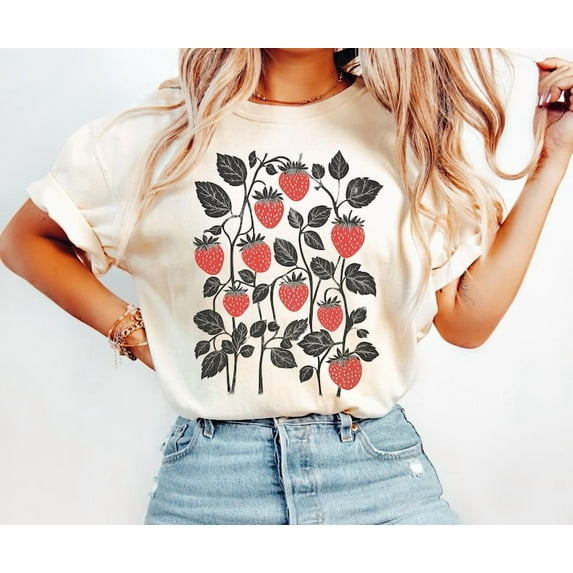 Cotttagecore Fruit Shirt, Strawberry Aesthetic Tee, Strawberry Festival Apparel