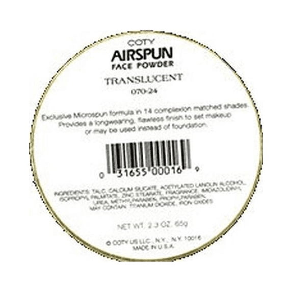 Coty AirSpun Loose Face Powder 070-24 Translucent, 2.3 oz (Pack of 6)