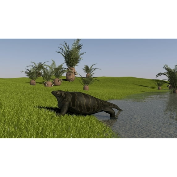 Cotylorhynchus on the shore Poster Print