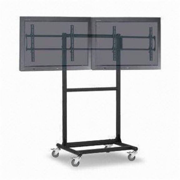 Cotytech CT-OS37-1S Adjustable Ergonomic Mobile Dual Tv Cart For 32-Inch To 46-Inch Tvs With 1 Shelf