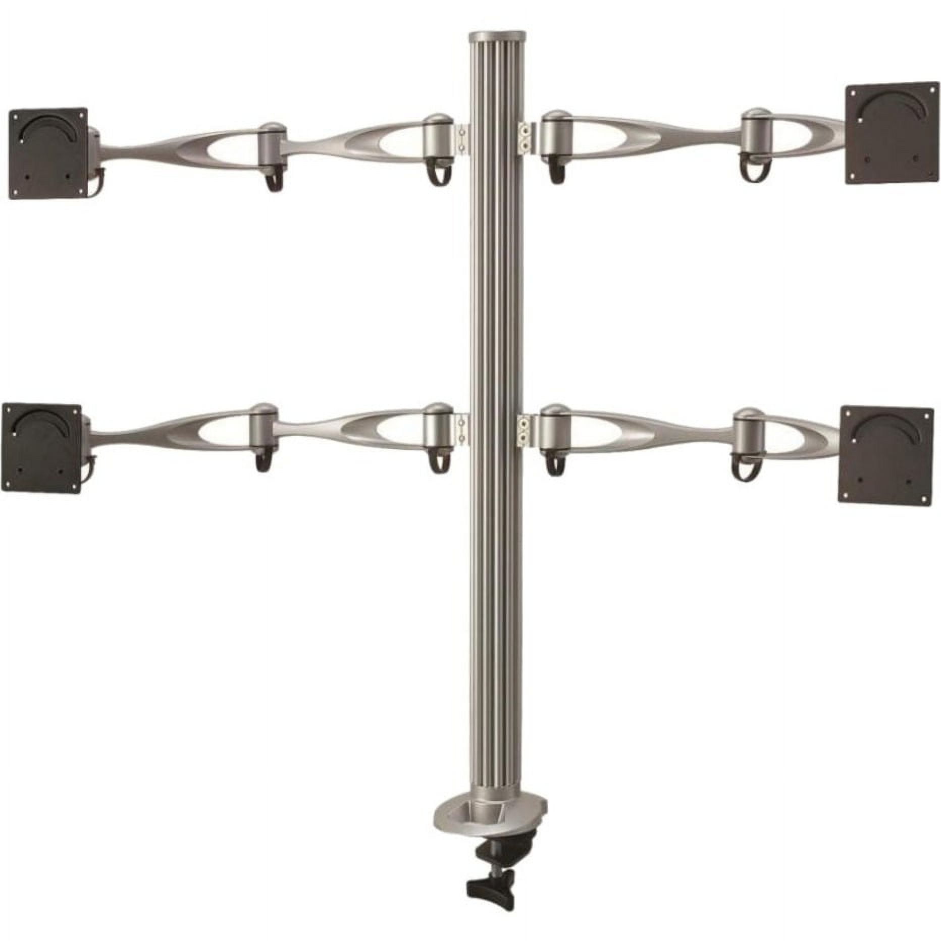Quad Monitor Full Motion Desk Mount with Clamp Base
