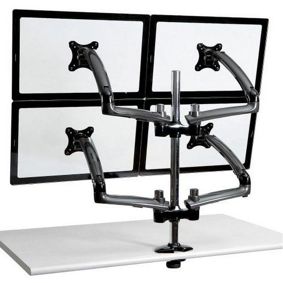 Cotytech Four Monitor Desk Mount Spring Arm Grommet Base - Dark Gray