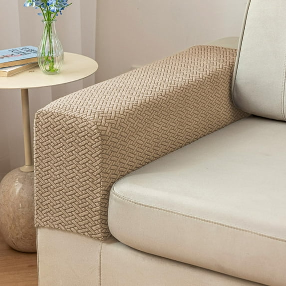 Couch Arm Covers & Arm Chair Covers - Stretch Sofa Armrest Protectors with Non-Slip Grip, Machine Washable Polyester Fabric for Recliner/Loveseat/Sectional