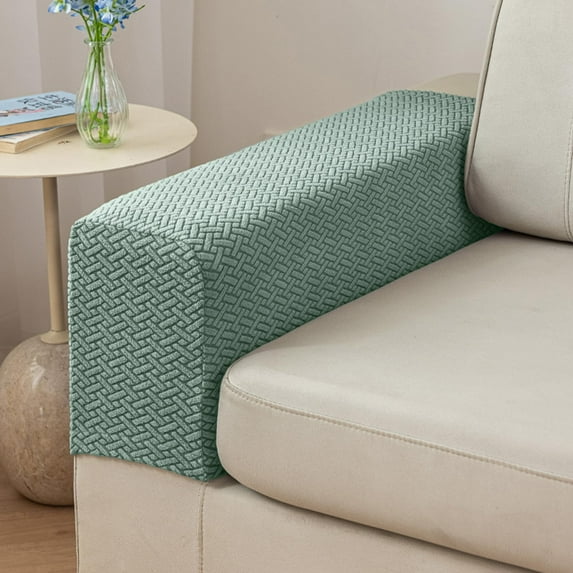 Couch Arm Covers & Arm Chair Covers - Stretch Sofa Armrest Protectors with Non-Slip Grip, Machine Washable Polyester Fabric for Recliner/Loveseat/Sectional