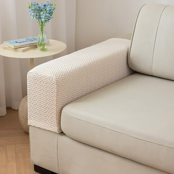 Couch Arm Covers & Arm Chair Covers - Stretch Sofa Armrest Protectors with Non-Slip Grip, Machine Washable Polyester Fabric for Recliner/Loveseat/Sectional