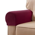 thumbnail image 1 of Couch Arm Covers for Chairs Stretch Armchair Cover Polyester Office Chair Armrest Covers for Sofa, Anti-Stain Arm Chair Slipcover Washable Chair Arm Protectors - Pack of 2 - Wine, 1 of 8