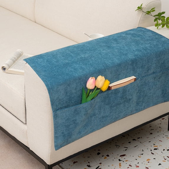 Couch Arm Covers Slipcover Pet Armchair Protector Non-Slip Washable Sofa Armrests Washable with Pockets for Living Room Recliner