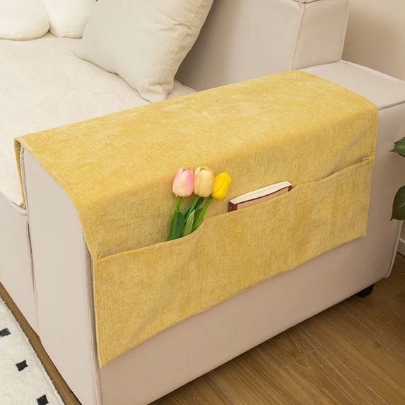 Couch Arm Covers Slipcover Pet Armchair Protector Non-Slip Washable Sofa Armrests Washable with Pockets for Living Room Recliner