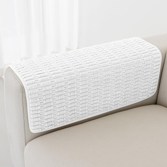 Couch Arm Covers Sofa Arm Cover, Arm Chair Covers Set of 2, Non-Slip Chair Arm Covers, Arm Rest Cover for Sofa, Armchair Slipcovers Couch Protector (Cream White 20x20 inch)