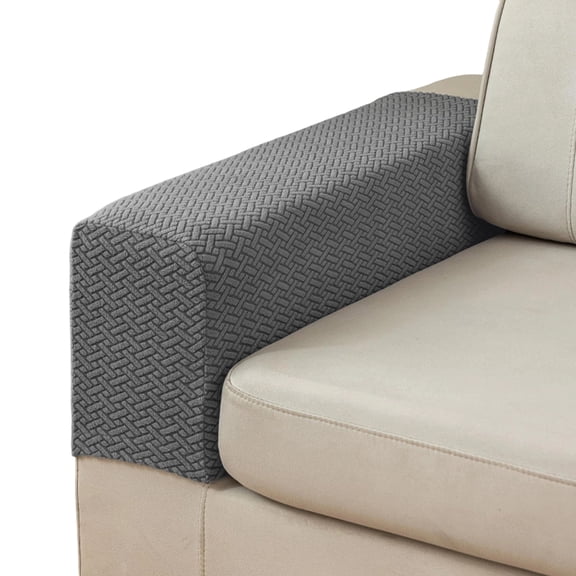 Couch Arm Covers Sofa Arm Covers 1 Set Stretch Thickened Dirt Resistant Stretchy Simple Solid Color Extended Length Furniture Protector Washable Armchair Slipcovers