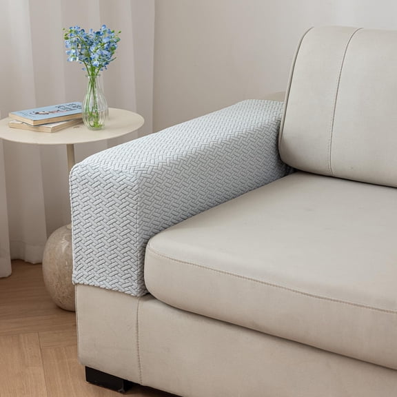 Couch Arm Covers,Sofa Arm Covers Set of 1 Polyester Stretch Anti-Slip Furniture Protector Washable Armchair Slipcovers