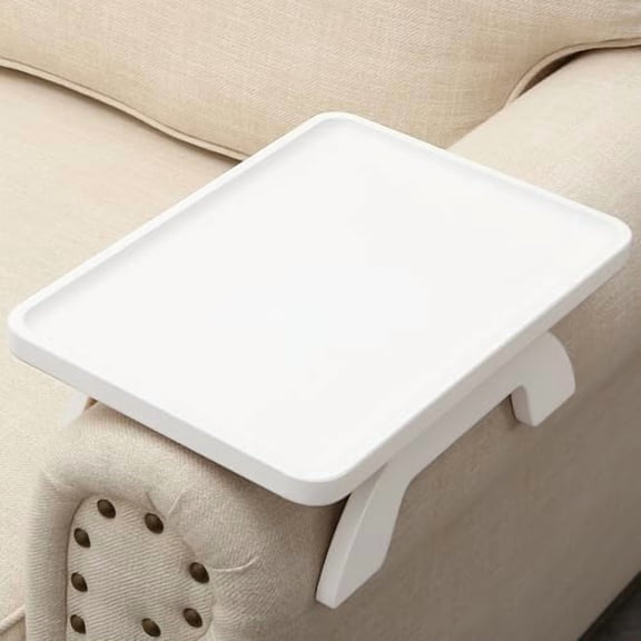Couch Arm Table,Bamboo Couch Arm Tray Clip on Sofa Armrest,Chair Side Table for Small Spaces Drink Eating Dinner