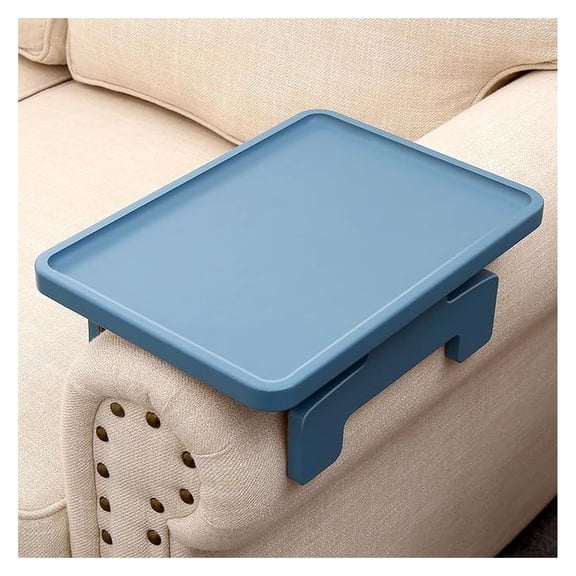 Couch Arm Table Tray, Sofa Clip on Tables for Armrest - Living Room Side Table for Drinks & Snacks - Recliner Chair Tray, Wood Finish, 34x27x5cm