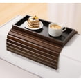 thumbnail image 1 of Couch Arm Tray, Bamboo Sofa Tray Table for Couch, Anti-Slip Armrest Organizer, Foldable Couch Cup Holder for Snacks, Phone, Control, Cups, Brown, 1 of 7
