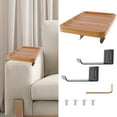 thumbnail image 1 of Couch Arm Tray Wood Couch Arm Table 5.5-15cm Width Adjustable Sofa Armrest Table Tray for Eating and Drink (Acacia Wood), 1 of 10
