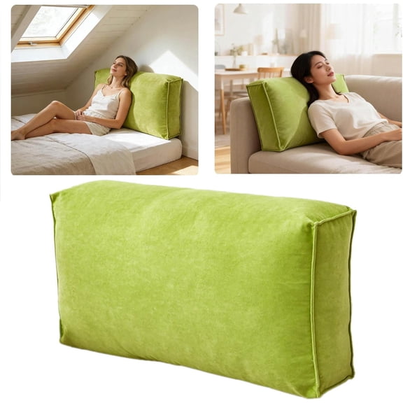 Couch Back Cushion Pillows, Replacement Couch Cushions with Velvet Cover, Reading Pillows Lumbar Support Pillow Waist Cushion for Sofa, Bedside, Bay Window (Green-S)