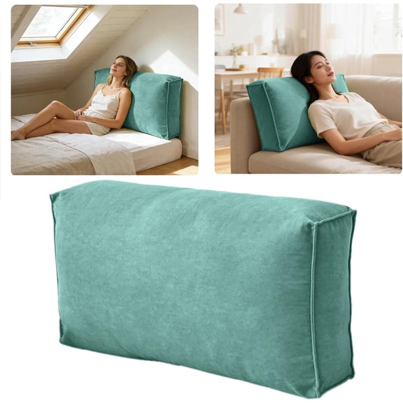 Couch Back Cushion Pillows, Replacement Couch Cushions with Velvet Cover, Reading Pillows Lumbar Support Pillow Waist Cushion for Sofa, Bedside, Bay Window (Light Green-S)