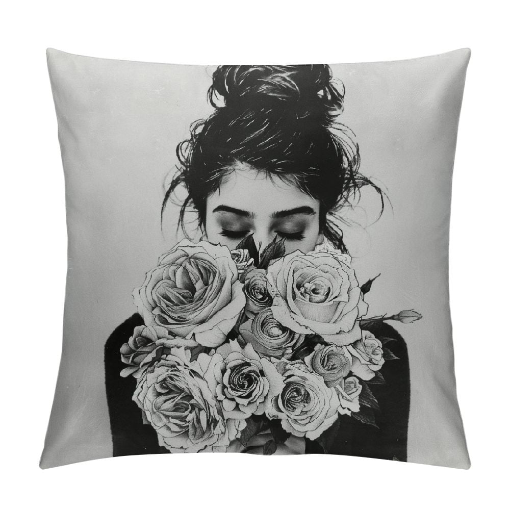 Couch Bed Decorative Pillow Covers Black White Throw Pillow Covers
