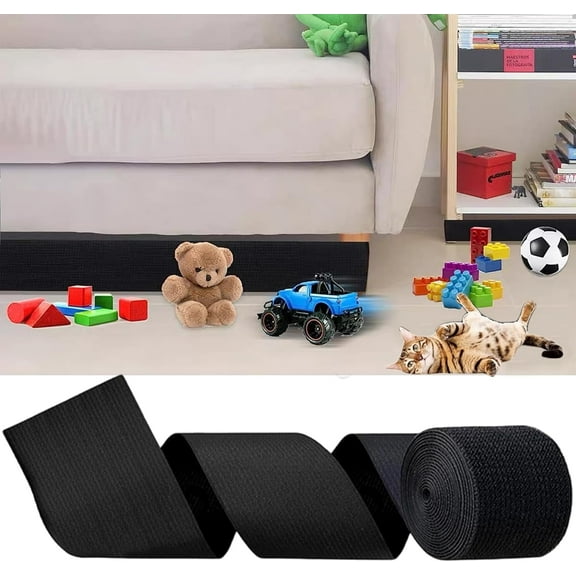 Under Couch Blocker for Pets and Kids Toy Black 3.94 in x 9.84 ft