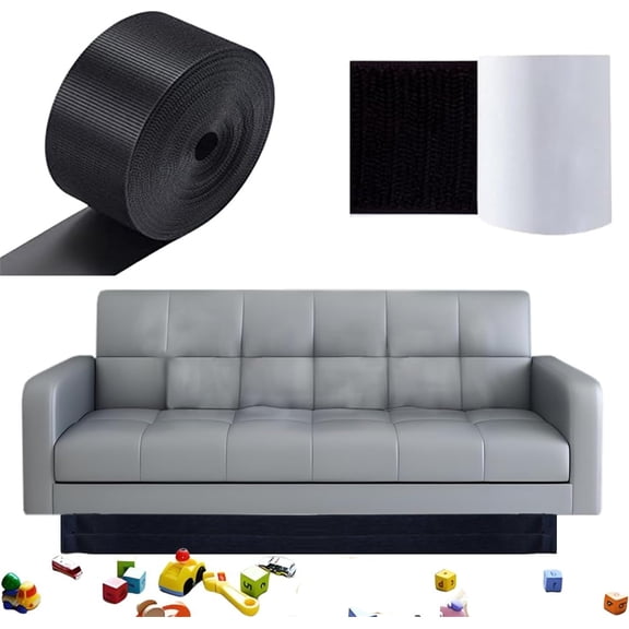 Under Couch Blocker,TGY Adjustable Elastic Strap Barrier to Prevent Toys and Items from Going Under Furniture,Bumper Guard for Avoid Things Sliding Under Couch & Furniture(19.69 feet x 1.97in)